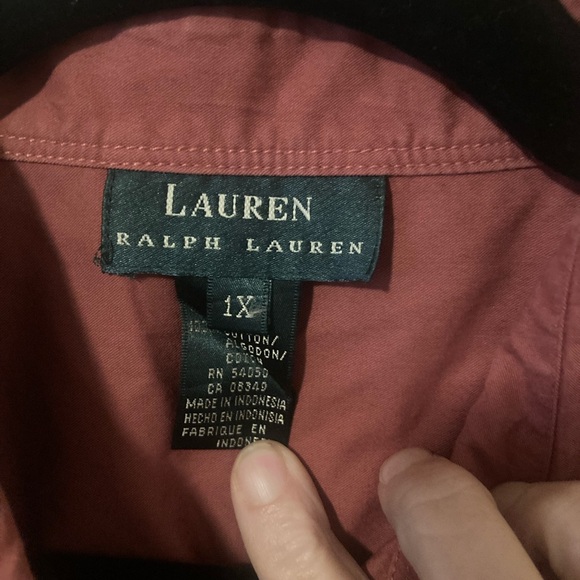 Lauren Ralph Lauren Women's Button-Down Shirt in Rich Burgundy - Picture 3 of 3